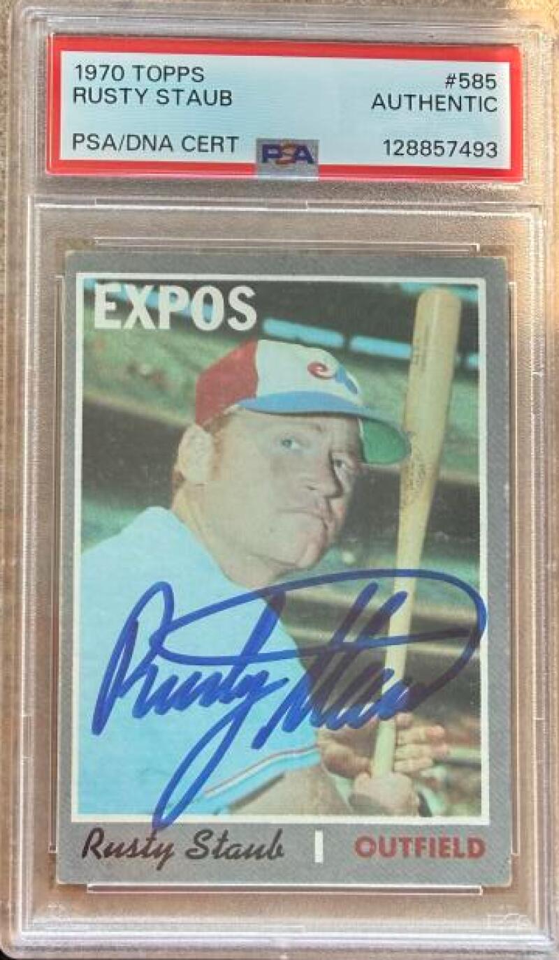 Rusty Staub Signed 1970 Topps Baseball Card - Montreal Expos PSA/DNA #585