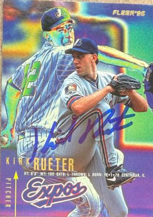 Kirk Rueter Signed 1995 Fleer Baseball Card - Montreal Expos #358