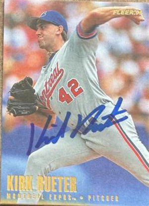 Kirk Rueter Signed 1996 Fleer Baseball Card - Montreal Expos #466