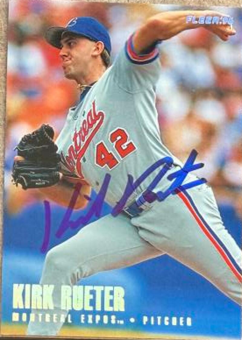 Kirk Rueter Signed 1996 Fleer Tiffany Baseball Card - Montreal Expos #466