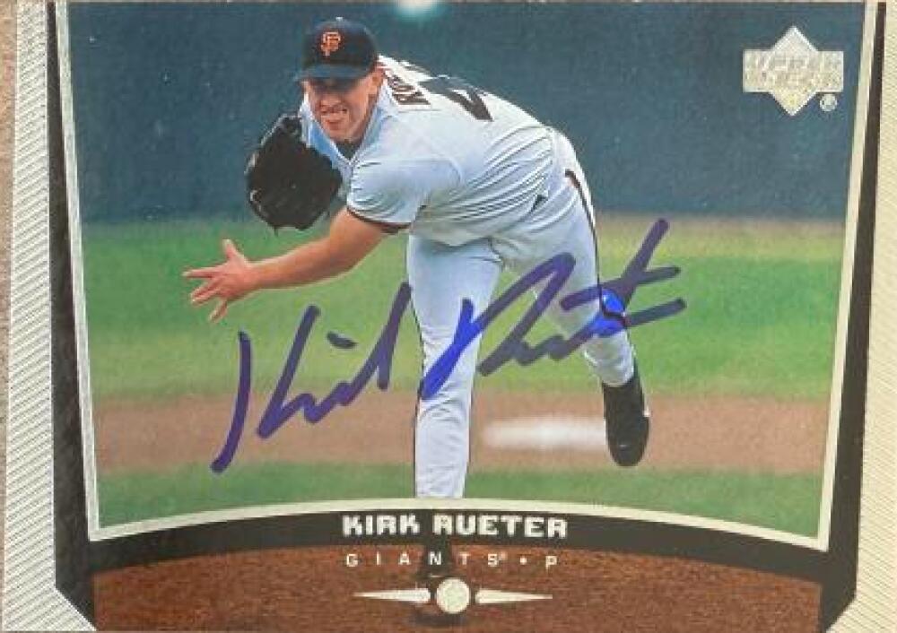 Kirk Rueter Signed 1999 Upper Deck Baseball Card - San Francisco Giants #483
