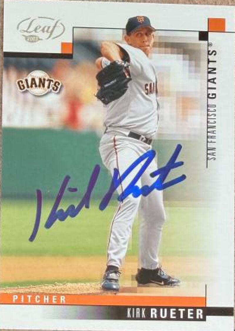 Kirk Rueter Signed 2003 Leaf Baseball Card - San Francisco Giants #238
