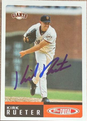Kirk Rueter Signed 2002 Topps Total Baseball Card - San Francisco Giants #402
