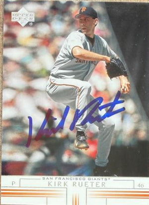 Kirk Rueter Signed 2002 Upper Deck Baseball Card - San Francisco Giants #680