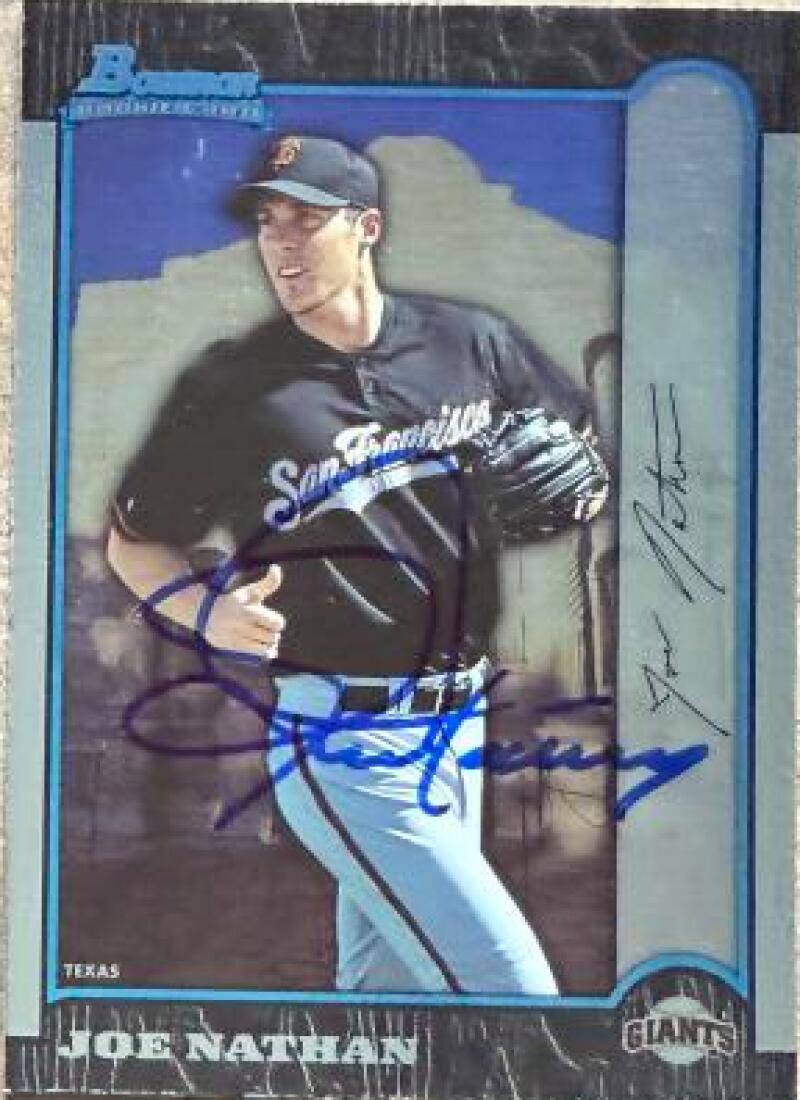 Joe Nathan Signed 1999 Bowman International Baseball Card - San Francisco Giants #388