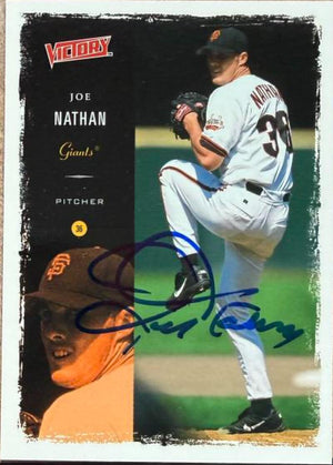 Joe Nathan Signed 2000 Upper Deck Victory Baseball Card - San Francisco Giants #140
