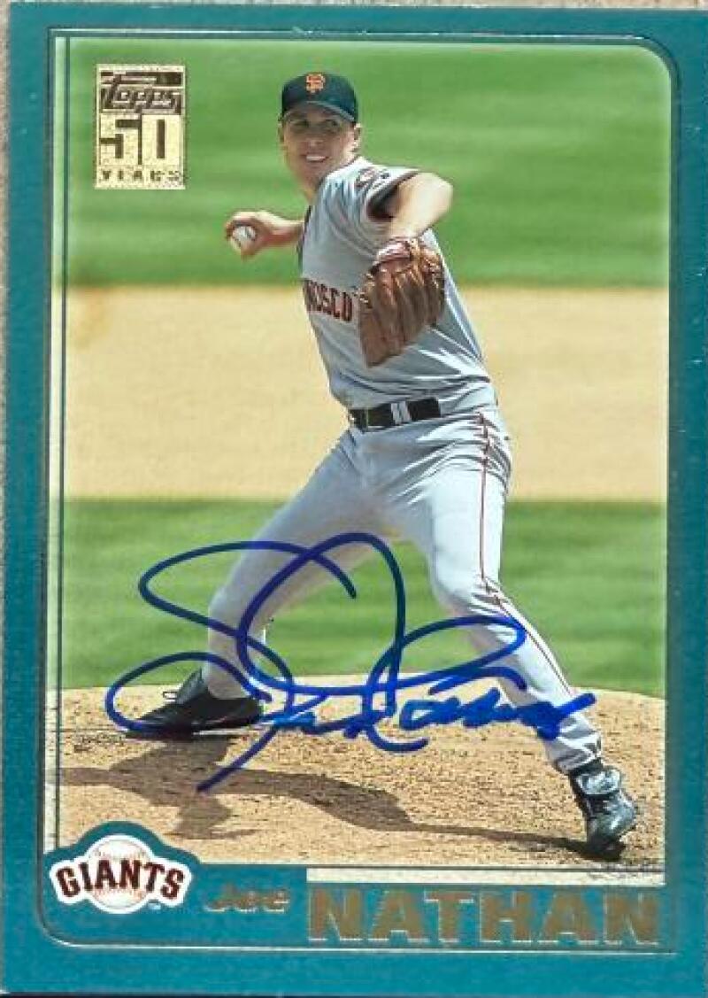 Joe Nathan Signed 2001 Topps Baseball Card - San Francisco Giants #292