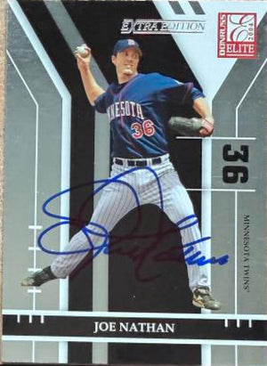 Joe Nathan Signed 2004 Donruss Elite Extra Edition Baseball Card - Minnesota Twins #35