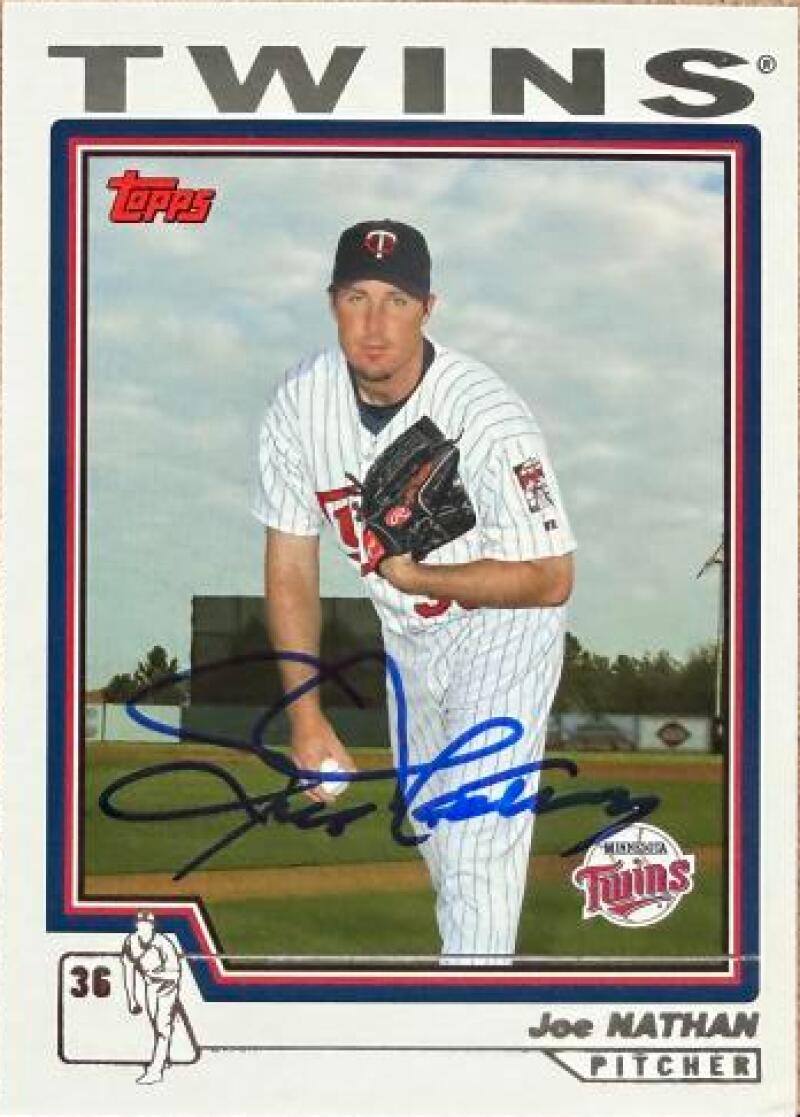 Joe Nathan Signed 2004 Topps Baseball Card - Minnesota Twins #557