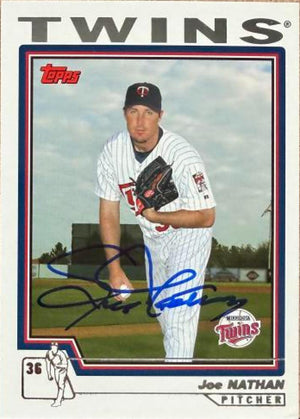 Joe Nathan Signed 2004 Topps Baseball Card - Minnesota Twins #557
