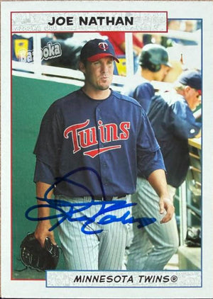 Joe Nathan Signed 2005 Bazooka Baseball Card - Minnesota Twins #110