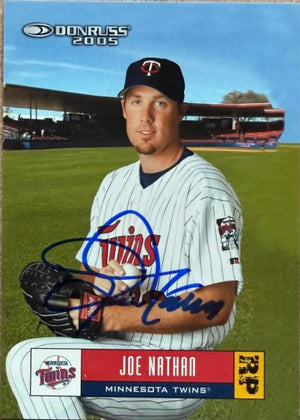 Joe Nathan Signed 2005 Donruss Baseball Card - Minnesota Twins #240