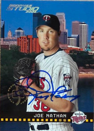 Joe Nathan Signed 2005 Donruss '04 Donruss Studio Update Proof Gold Baseball Card - Minnesota Twins SN/50 #263
