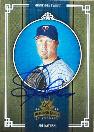 Joe Nathan Signed 2005 Donruss Diamond Kings Baseball Card - Minnesota Twins #361