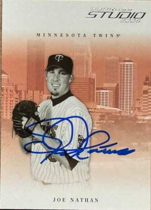 Joe Nathan Signed 2005 Donruss Studio Baseball Card - Minnesota Twins #170