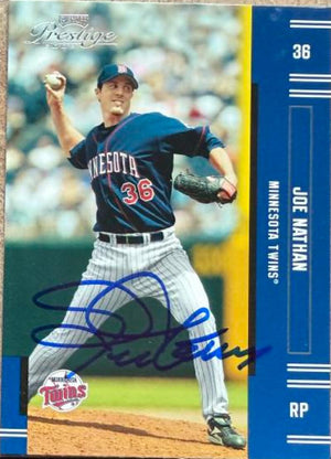 Joe Nathan Signed 2005 Playoff Prestige Baseball Card - Minnesota Twins #36