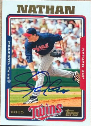 Joe Nathan Signed 2005 Topps Baseball Card - Minnesota Twins #628