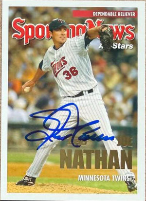 Joe Nathan Signed 2005 Topps Updates & Highlights Baseball Card - Minnesota Twins #UH156