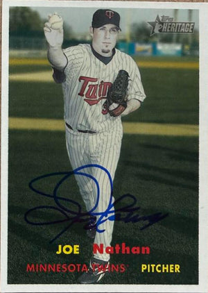 Joe Nathan Signed 2006 Topps Heritage Baseball Card - Minnesota Twins #172 SP