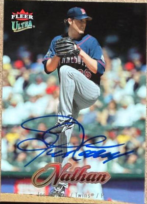 Joe Nathan Signed 2007 Fleer Ultra Baseball Card - Minnesota Twins #108