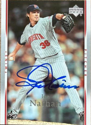 Joe Nathan Signed 2007 Upper Deck Baseball Card - Minnesota Twins #158