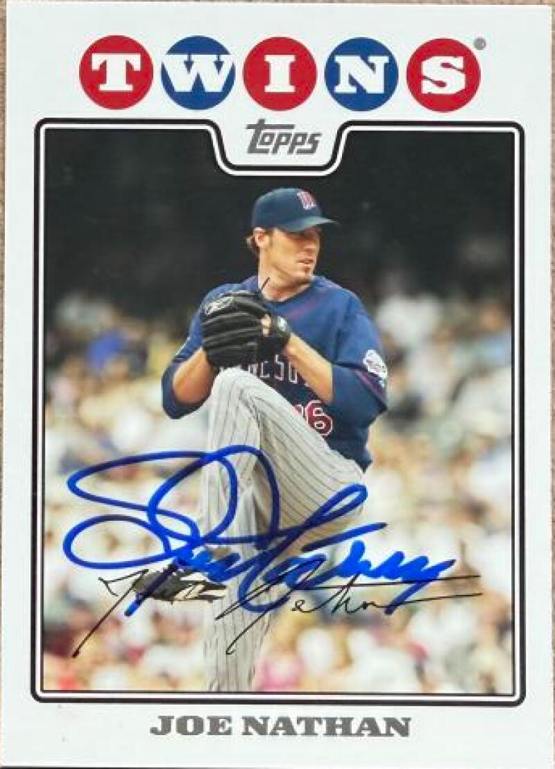 Joe Nathan Signed 2008 Topps Baseball Card - Minnesota Twins #109