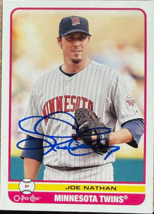 Joe Nathan Signed 2009 O-Pee-Chee Baseball Card - Minnesota Twins #458
