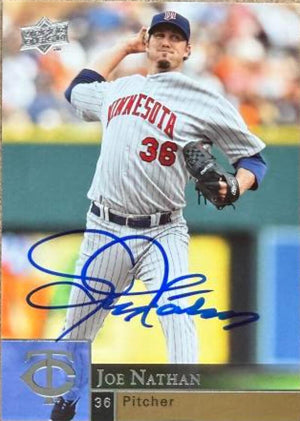Joe Nathan Signed 2009 Upper Deck Baseball Card - Minnesota Twins #230