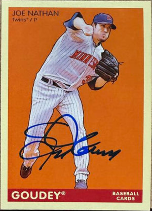 Joe Nathan Signed 2009 Upper Deck Goudey Baseball Card - Minnesota Twins #116
