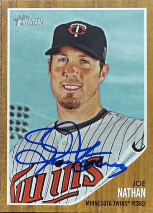 Joe Nathan Signed 2011 Topps Heritage Baseball Card - Minnesota Twins #11