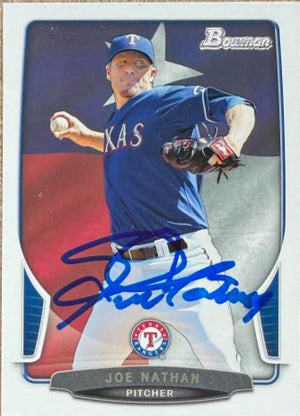 Joe Nathan Signed 2013 Bowman State and Hometown Baseball Card - Texas Rangers #89