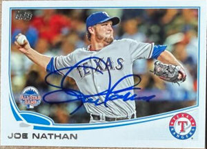 Joe Nathan Signed 2013 Topps Update Baseball Card - Texas Rangers #US296