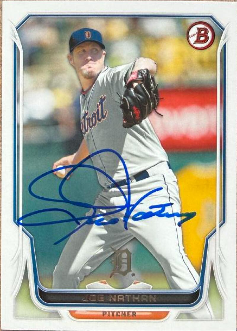 Joe Nathan Signed 2014 Bowman Baseball Card - Detroit Tigers #8