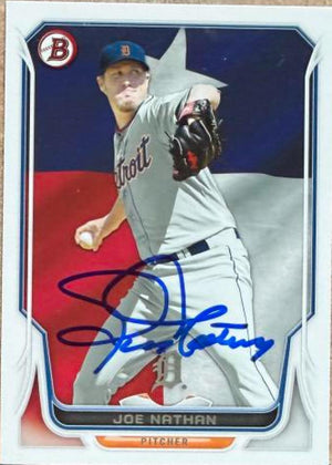 Joe Nathan Signed 2014 Bowman Hometown Baseball Card - Detroit Tigers #8