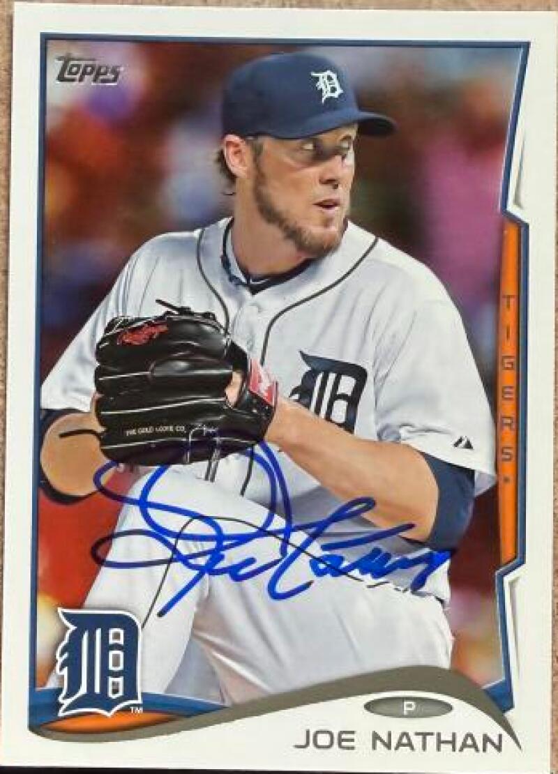 Joe Nathan Signed 2014 Topps Baseball Card - Detroit Tigers #628