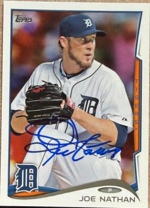 Joe Nathan Signed 2014 Topps Baseball Card - Detroit Tigers #628