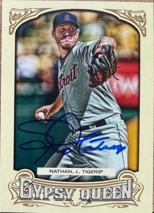 Joe Nathan Signed 2014 Topps Gypsy Queen Baseball Card - Detroit Tigers #205