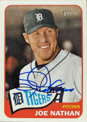 Joe Nathan Signed 2014 Topps Heritage Baseball Card - Detroit Tigers #418