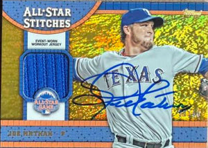 Joe Nathan Signed 2013 Topps Update All-Star Stitches Gold Baseball Card - Texas Rangers