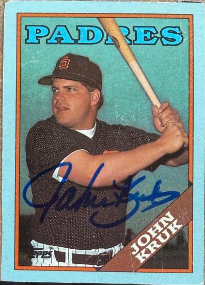 John Kruk Signed 1988 Topps Wax Box Bottom Panels Singles Baseball Card - San Diego Padres