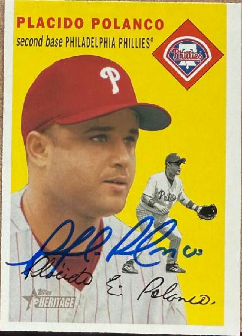Placido Polanco Signed 2003 Topps Heritage Baseball Card - Philadelphia Phillies #288