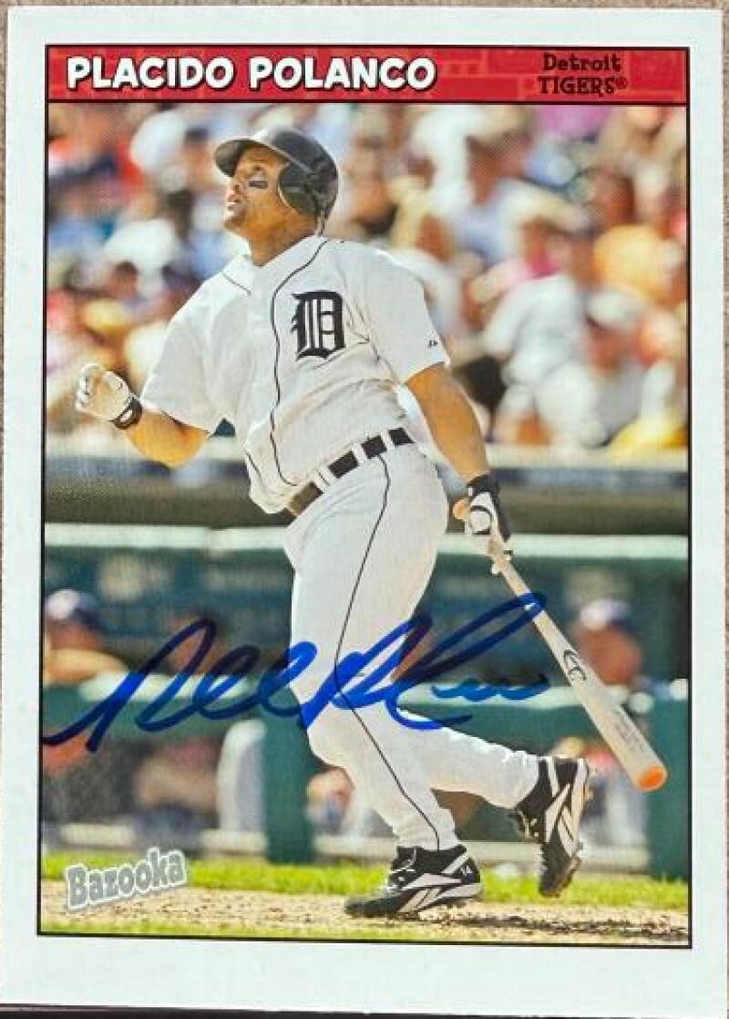 Placido Polanco Signed 2006 Bazooka Baseball Card - Detroit Tigers #117