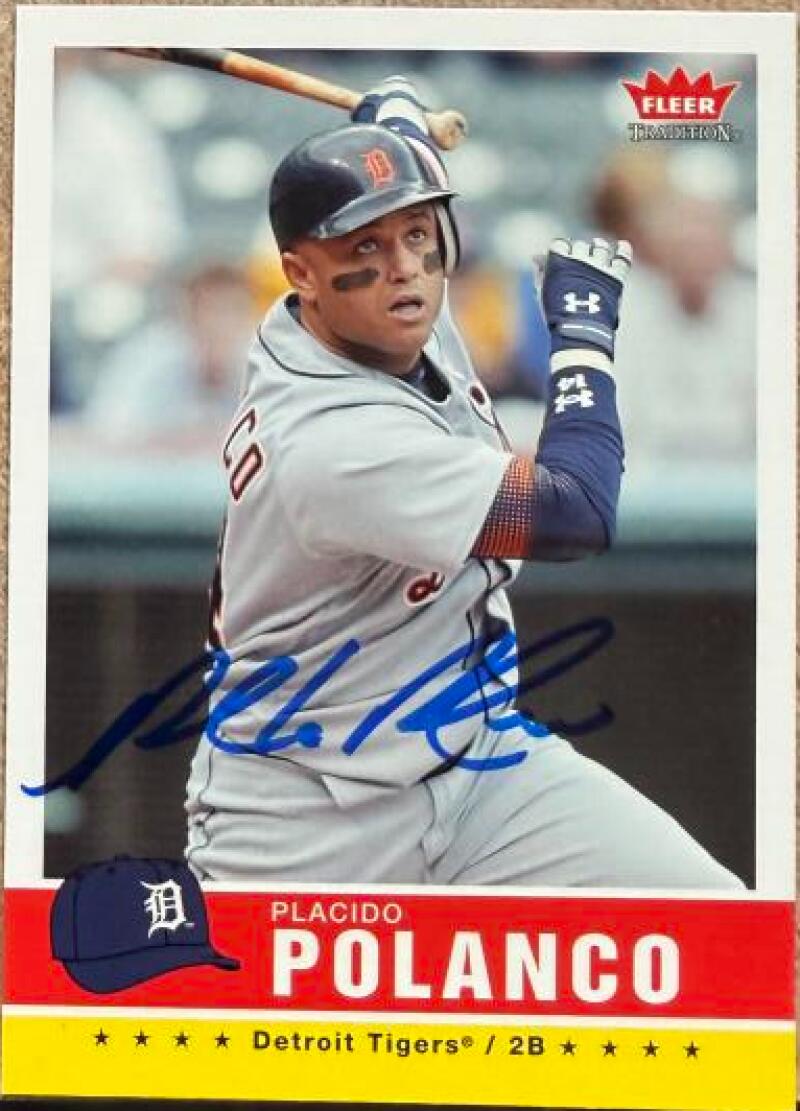 Placido Polanco Signed 2006 Fleer Tradition Baseball Card - Detroit Tigers #179