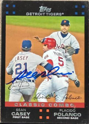Placido Polanco Signed 2007 Topps Classic Combo Baseball Card #653 - Detroit Tigers