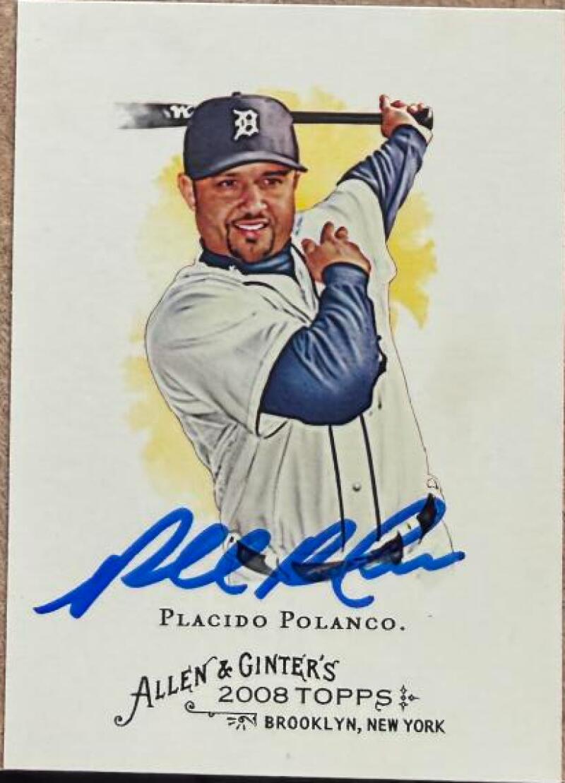 Placido Polanco Signed 2008 Allen & Ginter Baseball Card - Detroit Tigers #386 SP