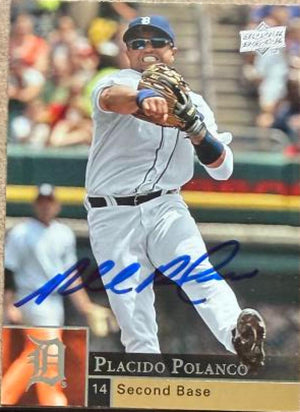 Placido Polanco Signed 2009 Upper Deck Baseball Card - Detroit Tigers #127