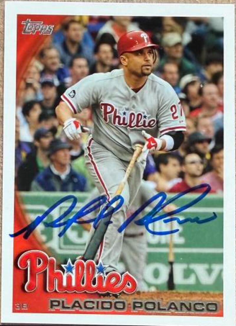 Placido Polanco Signed 2010 Topps Update Baseball Card - Philadelphia Phillies #US-245