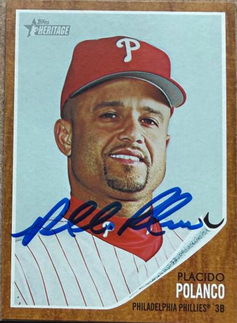 Placido Polanco Signed 2011 Topps Heritage Baseball Card - Philadelphia Phillies #146