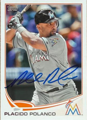 Placido Polanco Signed 2013 Topps Baseball Card - Miami Marlins #465