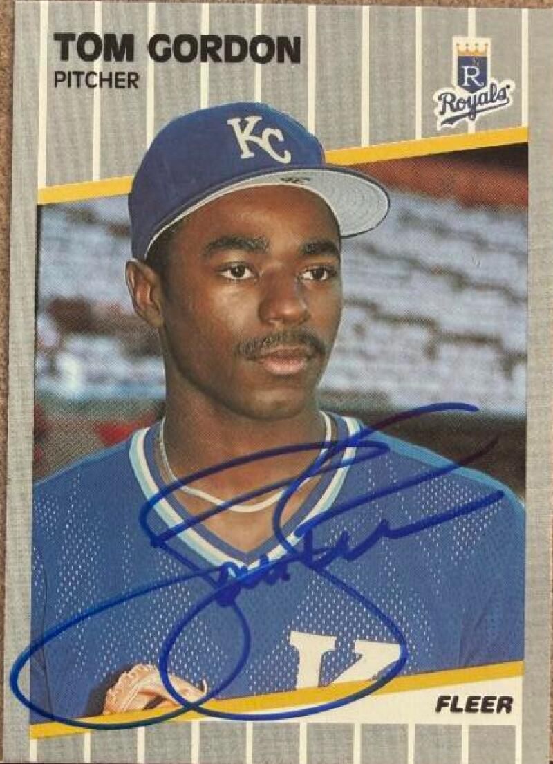 Tom Gordon Signed 1989 Fleer RC Baseball Card - Kansas City Royals #284
